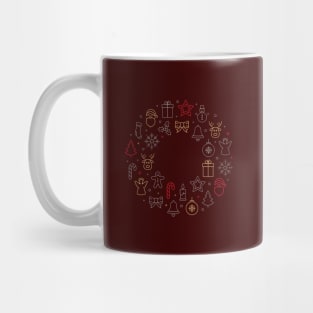 Christmas - Red scandinavian ornaments Mug